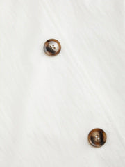 Cotton-Blend Funnel Neck Belted Button Windbreaker