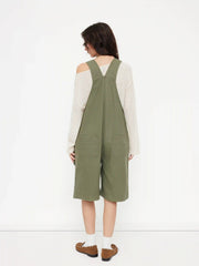 Denim Oversized Buckle Up Wide Leg Romper