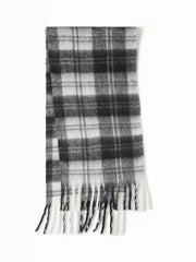 PLAID FRINGED SCARF