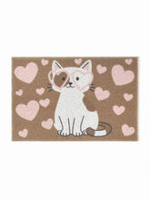 HEART & CAT PATTERN DOOR MAT