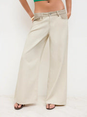 Cider Denim Low Rise Patchy Straight Leg Jeans