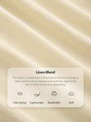 Linen-blend U-neckline Bowknot Lace Trim Mini Nightdress