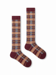 PLAID OVER THE CALF SOCKS