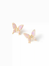 BUTTERFLY & RHINESTONE STUD EARRINGS