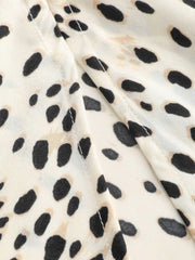 Spot Leopard Print Drawstring Split Maxi Skirt