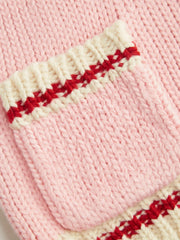 Knit Button Contrasting Binding Vest