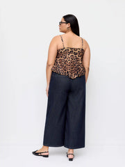Cider Denim Mid Rise Wide Leg Capri Jeans Curve & Plus