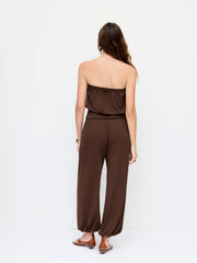Bandeau Lace Panel Low Rise Jogger Jumpsuit