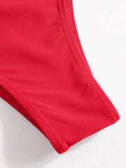 Shaping V-neck Solid Jersey Bikini Swimsuit