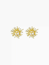 FLOWER & ZIRCON STUD EARRINGS