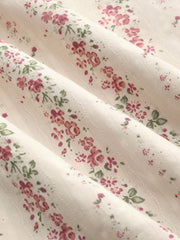 Cotton V-neck Floral Shirred Maxi Dress