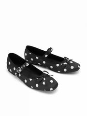 BOWKNOT POLKA DOT MARY JANE FLATS