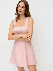 Puff Sleeve Bowknot Shrug & Mid Rise A-line Mini Dress Set