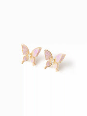 BUTTERFLY & RHINESTONE STUD EARRINGS
