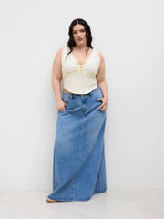 V-neck Floral Corset Crop Tank Top Curve & Plus
