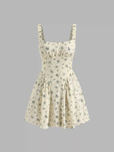 Cotton-blend Ditsy Floral Ruched Mini Cami Dress