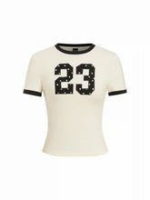 23 Graphic Cotton-blend Contrast Trim Short Sleeve Tee