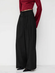 High Rise Pleated Wide Leg Trousers