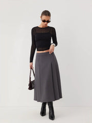 Two-piece Mesh Boat Neck Polka Dot Top & Solid Cami Top