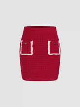 Knit Contrasting Trim Mini Skirt