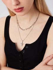 RHINESTONE STAR LAYERED NECKLACE