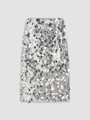 Sequin Mid Waist Split Midi Skirt