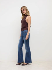 High Stretch Cider Denim High Rise Solid Pocket Flared Jeans