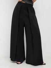 High Rise Cropped Wide Leg Trousers