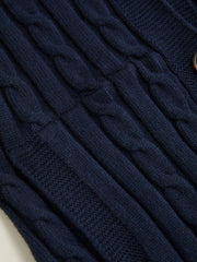 Cable Knit Hooded Long Sleeve Cardigan