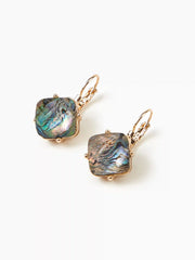 Geometric Gemstone Hoop Earrings