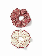 2 PCS POLKA DOT & GINGHAM SCRUNCHIE SET
