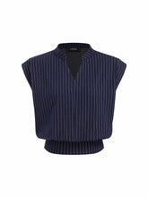 Jersey Striped V-Neck Sleeveless Top