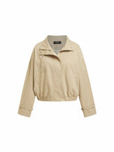 Cotton High Neck Zip Through Windbreaker