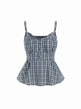 Cotton-blend Sweetheart Neck Ruffled Peplum Cami Top