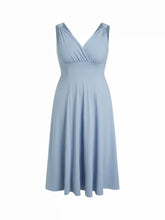 High Stretch V-neck Knotted A-line Maxi Dress Curve & Plus
