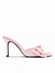 POINTED TOE BOWKNOT DECOR HEELS