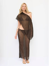 Halter Neckline Triangle Tie Side Bikini Set with Poncho Top & Maxi Skirt Cover Up
