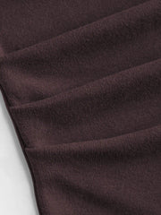 Thermal Cotton-blend Asymmetrical Neck Long Sleeve Ruched Top