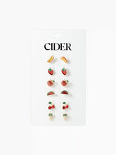 6 Pairs Fruit Shaped Stud Earrings Set