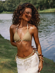 Halter Neckline Bowknot Triangle Bikinis Bikini Sets