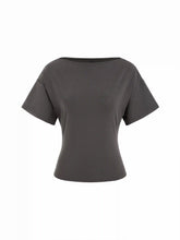 Cotton-blend Boat Neck Short Sleeve Tee