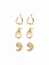 3 PAIRS GEOMETRIC STUD EARRINGS SET