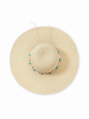 SHELL BEADED STRAW HAT
