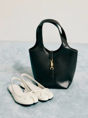 BOWKNOT DECOR SPLIT TOE SLINGBACK FLATS