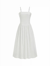 Cotton-blend Square Neck Flared Maxi Dresses