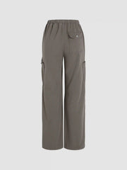 Denim Drawstring Cargo Pants