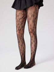 FLORAL FISHNET TIGHTS