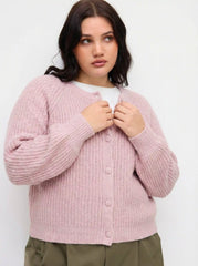 Oversized Lantern Sleeve Wool-blend Knit Cardigan Curve & Plus