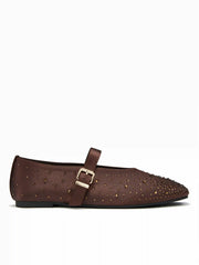 RHINESTONE BUCKLE MARY JANE FLATS