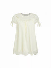 Chiffon Lace Trim Puff Sleeve Oversized Blouse